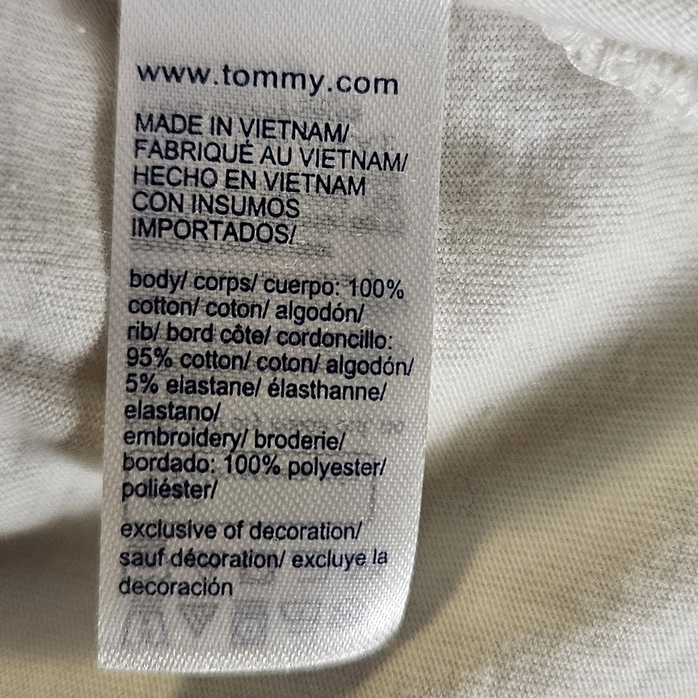 Tommy Hilfiger Logo Tee White Script NYC Flag Regular Fit S - Picture 8 of 8